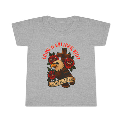 Bold Eagle & Roses Toddler T-Shirt - Faith-Inspired Design