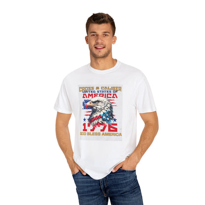 Patriotic Eagle T-Shirt, God Bless America Tee, Unisex Graphic Shirt, 4th of July Apparel, American Flag Clothing