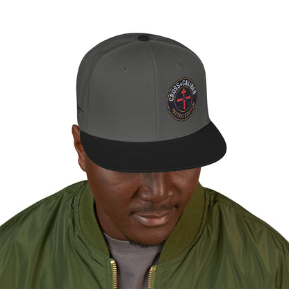 Embroidered Snapback Hat - Cross & Caliber Tattoo Edition