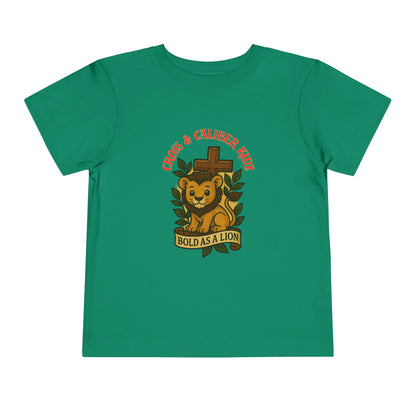 Bold as a Lion Toddler Tee - Cute Christian Graphic Shirt for Kids
