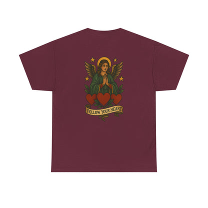 Follow Your Heart Unisex Heavy Cotton Tee - Inspirational Graphic Shirt