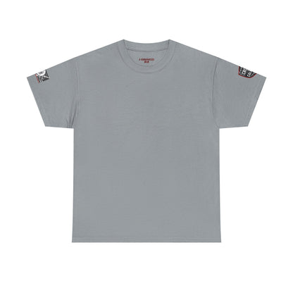 Bold Graphic Unisex Tee with Cross & Caliber Design, Casual Streetwear, Gift for Him or Her, Vintage Inspired T-Shirt,