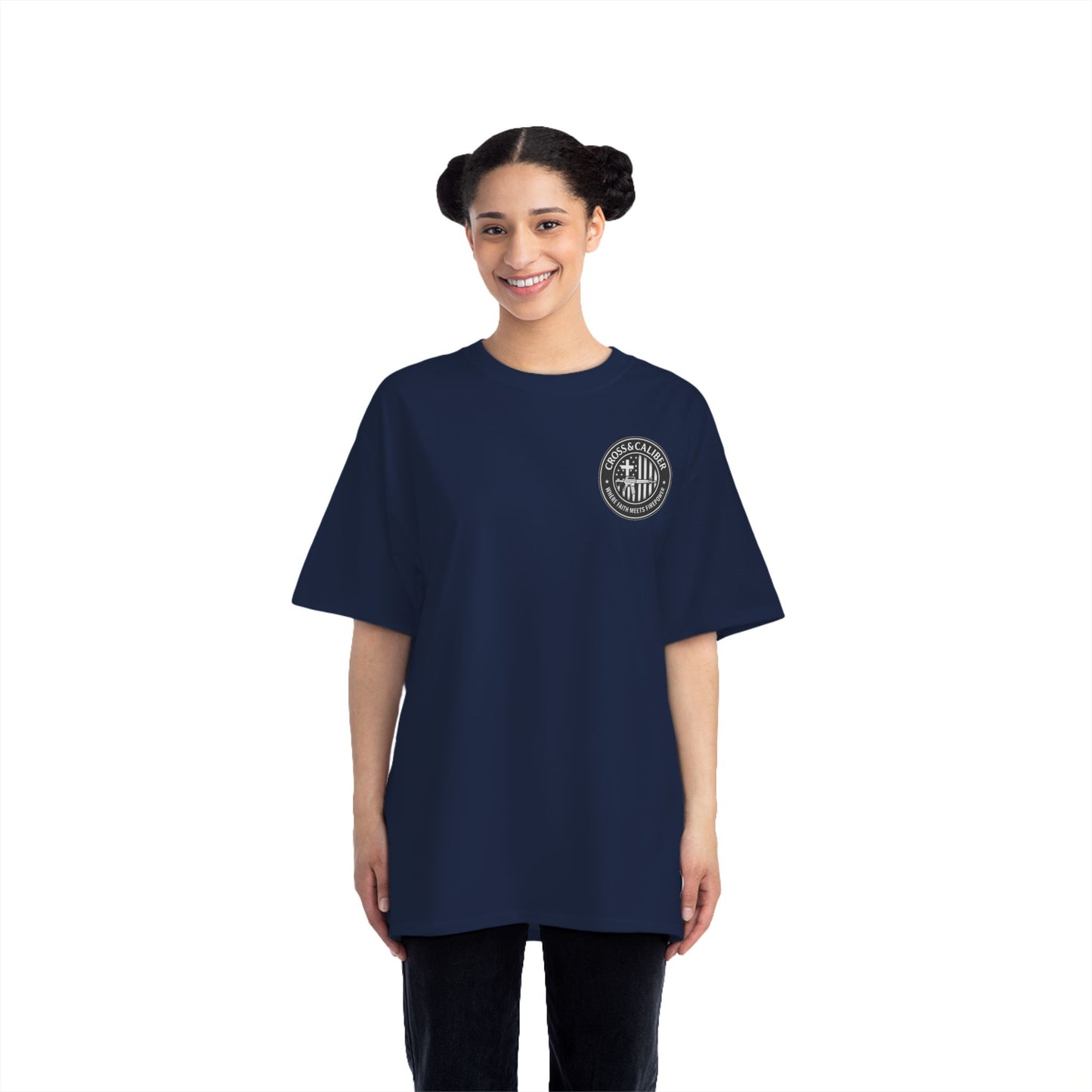 Cross & Caliber Shield Graphic T-Shirt for Casual Style