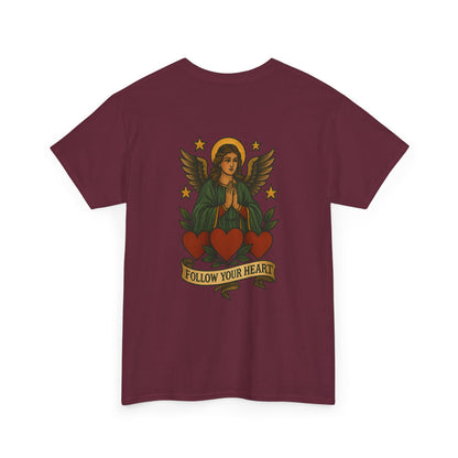 Follow Your Heart Unisex Heavy Cotton Tee - Inspirational Graphic Shirt