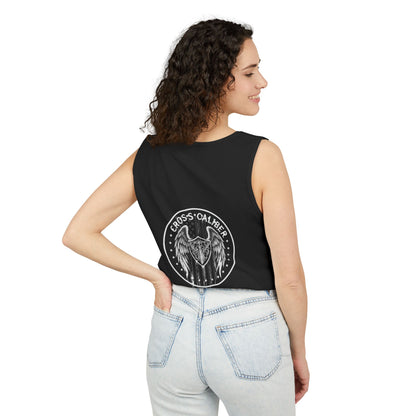 Unisex Garment-Dyed Tank Top - Cross Caliber Graphic Tee for Summer Adventures