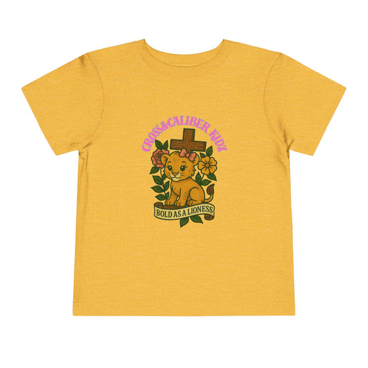 Toddler Short Sleeve Tee - Bold as a Lioness Design