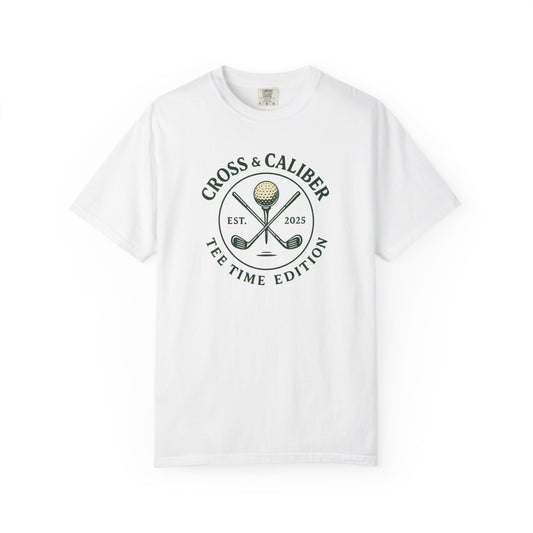 Golf-Themed Garment-Dyed T-Shirt, Tee Time Style Tee, Perfect Gift for Golf Lovers, Casual Wear, Unisex Golf Apparel