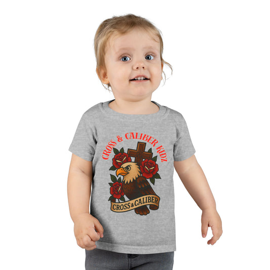 Bold Eagle & Roses Toddler T-Shirt - Faith-Inspired Design