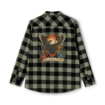 Unisex Flannel Shirt - God, Guns & Glory Design
