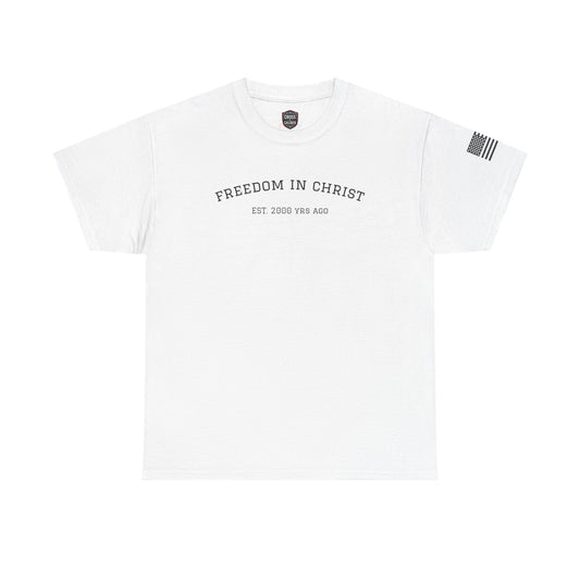 Freedom in Christ Unisex Heavy Cotton Tee - Faith-Based Graphic T-Shirt