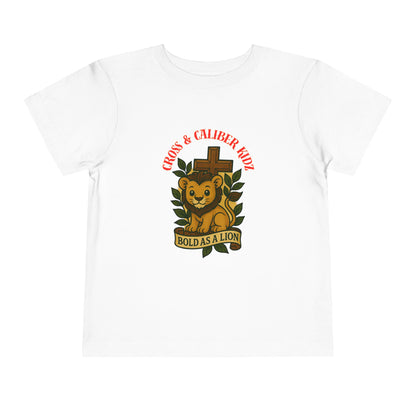 Bold as a Lion Toddler Tee - Cute Christian Graphic Shirt for Kids
