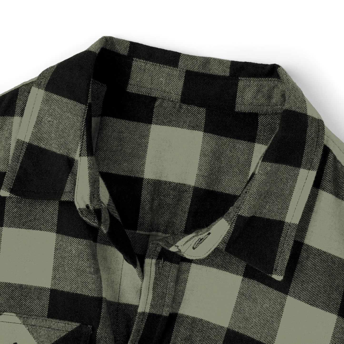 Unisex Flannel Shirt with Cross & Caliber Design - Casual Comfort for Adventurers