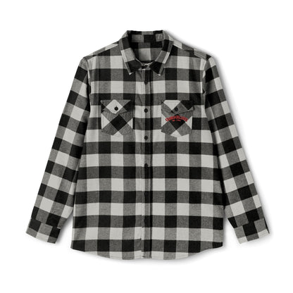 Unisex Flannel Shirt with Cross & Caliber Design - Casual Comfort for Adventurers