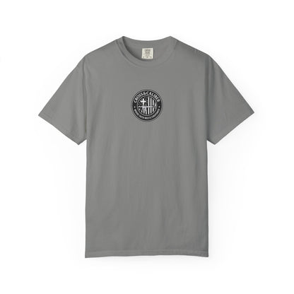 Motorcycle Enthusiast T-Shirt - Cross & Caliber Design with Inspirational Quote