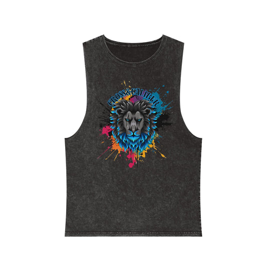 Vibrant Lion Graphic Tank Top, Unisex Summer Wear, Festival Fashion, Beachwear, Graphic Apparel, Gift for Animal Lovers