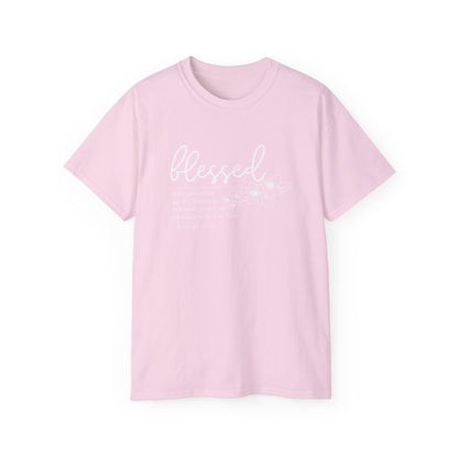 Blessed Floral Tee – "Blessed" Psalm 1:1 Scripture Shirt