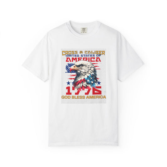 Patriotic Eagle T-Shirt, God Bless America Tee, Unisex Graphic Shirt, 4th of July Apparel, American Flag Clothing